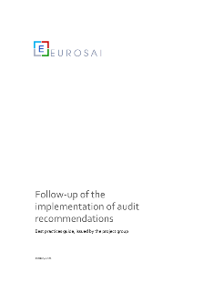 Best practices guide - PG Follow-up of the implementation of audit recommendations 