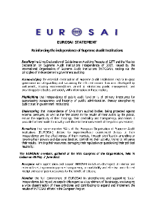 EUROSAI Statement “Reinforcing the Independence of SAIs”