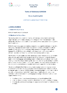 ToR EUROSAI Project Group “Audit English