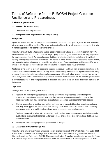 ToR EUROSAI PG on Resilience and Preparedness 