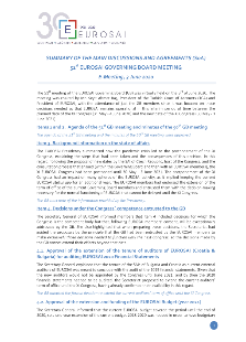 Summary of Agreements of the 51 EUROSAI Governing Board
