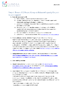 Project Closure: SG2 Project Group on Enhanced capacity for peer to-peer support