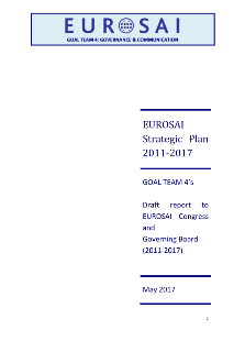 EUROSAI  Strategic Plan  2011-2017 - Goal Team 4's