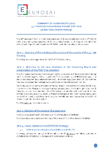 Summary of Agreements of the 54 EUROSAI Governing Board
